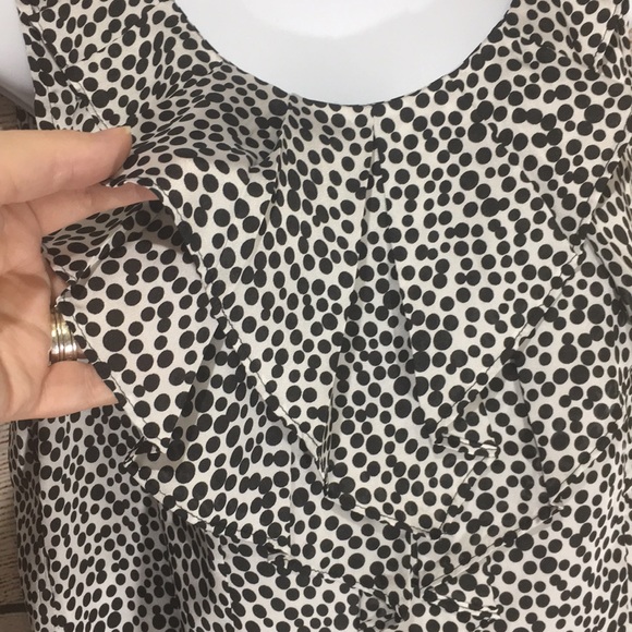 Cato medium ruffle front blouse black white dotted - Picture 2 of 8